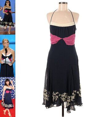 ASO TIFFANY SEED OF CHUCKY SARAH MICHELLE GELLAR LUCY LIU Silk Halter Dress RARE